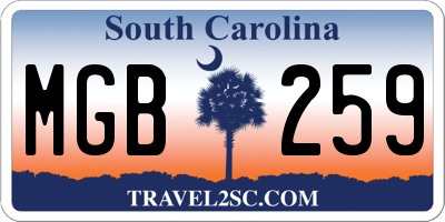 SC license plate MGB259