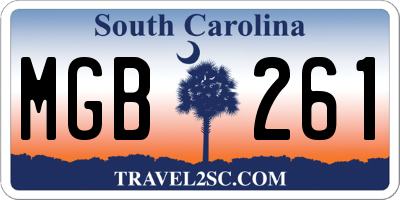 SC license plate MGB261