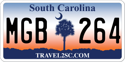 SC license plate MGB264