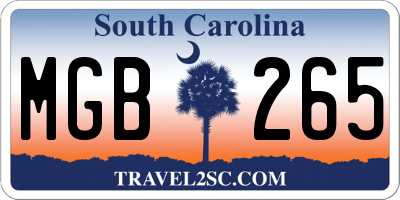 SC license plate MGB265