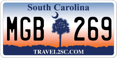 SC license plate MGB269