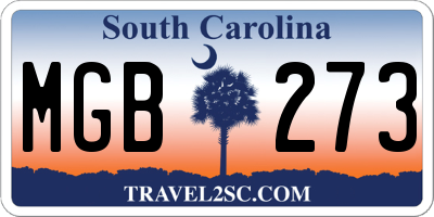 SC license plate MGB273