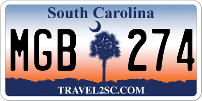 SC license plate MGB274