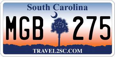 SC license plate MGB275