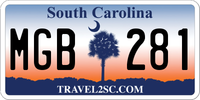 SC license plate MGB281