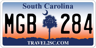SC license plate MGB284