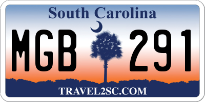 SC license plate MGB291