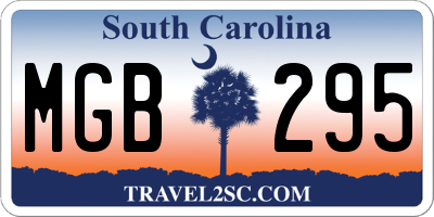 SC license plate MGB295