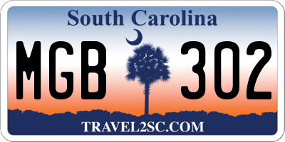 SC license plate MGB302