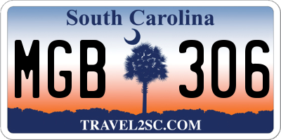 SC license plate MGB306
