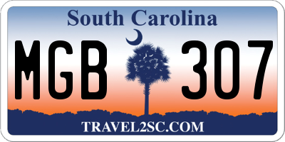 SC license plate MGB307
