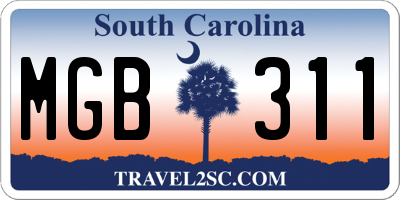 SC license plate MGB311