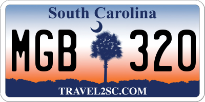 SC license plate MGB320