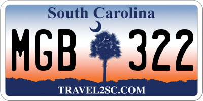 SC license plate MGB322