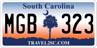 SC license plate MGB323