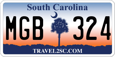 SC license plate MGB324
