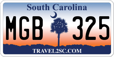 SC license plate MGB325