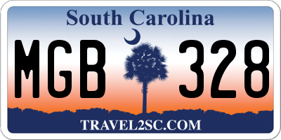 SC license plate MGB328