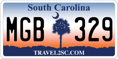 SC license plate MGB329