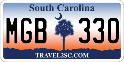 SC license plate MGB330