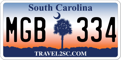 SC license plate MGB334