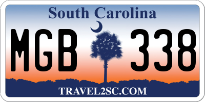 SC license plate MGB338