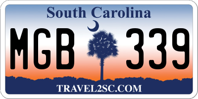 SC license plate MGB339