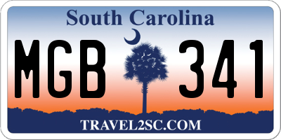 SC license plate MGB341