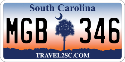 SC license plate MGB346