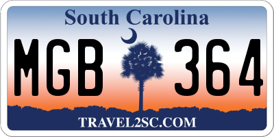 SC license plate MGB364