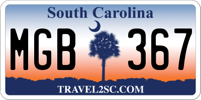 SC license plate MGB367