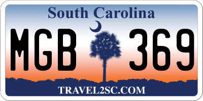 SC license plate MGB369