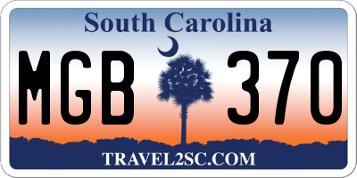 SC license plate MGB370