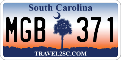 SC license plate MGB371