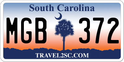 SC license plate MGB372