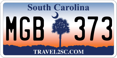 SC license plate MGB373