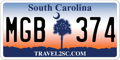 SC license plate MGB374