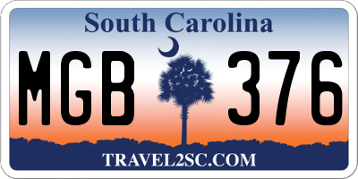 SC license plate MGB376