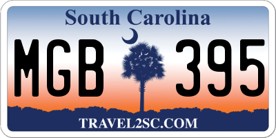 SC license plate MGB395