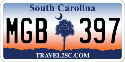 SC license plate MGB397