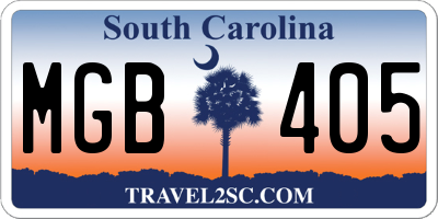 SC license plate MGB405