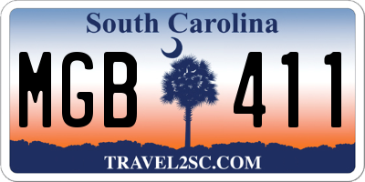 SC license plate MGB411