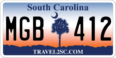 SC license plate MGB412