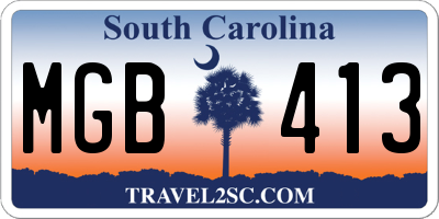 SC license plate MGB413
