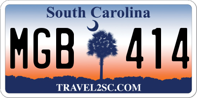 SC license plate MGB414