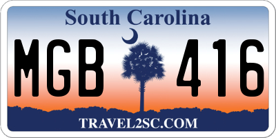 SC license plate MGB416