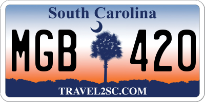 SC license plate MGB420