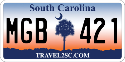 SC license plate MGB421