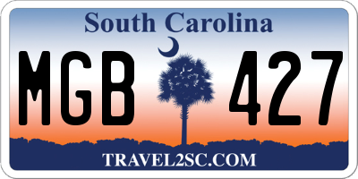 SC license plate MGB427