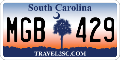 SC license plate MGB429